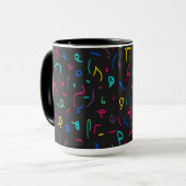 Mug Neon Bright Marques sur Noir (Devant gauche)