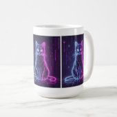Mug **Neon Cat Design – Glowing Futuristic Feline Art* (Devant droit)