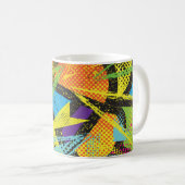 Mug Neon chaotique : Motif de graffiti Abstrait. (Devant droit)