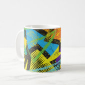 Mug Neon chaotique : Motif de graffiti Abstrait. (Devant gauche)