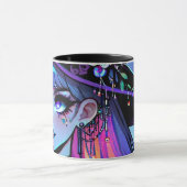 Mug Neon Cyberpunk Tech Witch - Futuristic Art Design (Centre)
