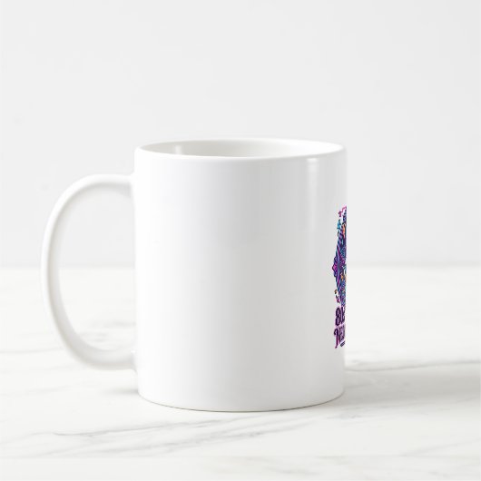 Mug Néon de chat d'aérobic des années 80 - Conception (Gauche)