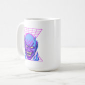 Mug Neon Devil Synthwave Démon Tête Rétro Horreur (Devant gauche)