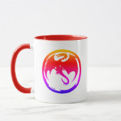 Mug Neon Dragon blanc combo rouge (Gauche)