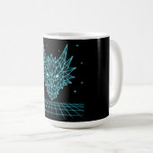 Mug Neon Dragon Synthwave – Retro Fire Beast (Devant droit)