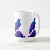 Mug Neon Eagle on Glowing Rock – Cyberpunk Style (Devant droit)