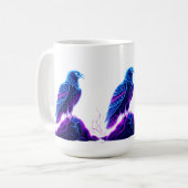 Mug Neon Eagle on Glowing Rock – Cyberpunk Style (Devant gauche)
