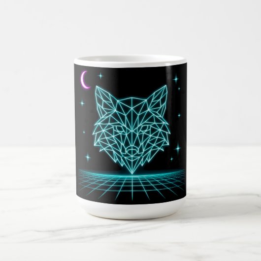 Mug Neon Fox Synthwave - Chasseur Électrique Rétro (Centre)