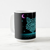 Mug Neon Fox Synthwave - Retro Electric Hunter (Devant gauche)