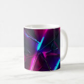 Mug Neon Geometric Abstract Futuristic Cyberpunk (Devant droit)