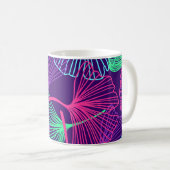 Mug Neon Gingko Feuilles : Floral brillant. (Devant droit)