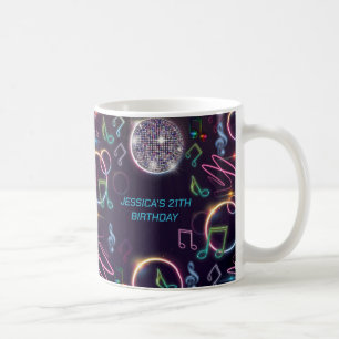 Mug Neon Glow Disco Dance Anniversaire