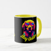 Mug Neon Golden Retriever (Devant droit)