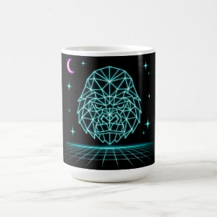 Mug Neon Gorilla Synthwave - Bête de puissance rétro