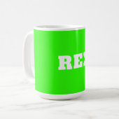 Mug Neon Green et White Nom moderne Animaux de compagn (Devant gauche)