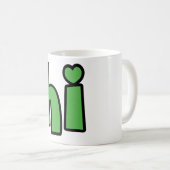 Mug Neon Hello, Heart Included 🌿 Glow-in-the-Dark "Hi (Devant droit)