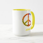 Mug Neon Lighst Peace Sign Unisex (Devant droit)
