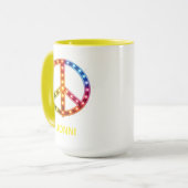 Mug Neon Lighst Peace Sign Unisex (Devant gauche)