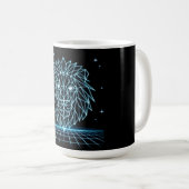 Mug Neon Lion Synthwave - Retro King Predator (Devant droit)