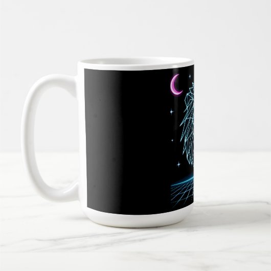 Mug Neon Lion Synthwave - Retro King Predator (Gauche)