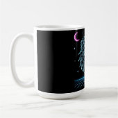 Mug Neon Lion Synthwave - Roi Prédateur Rétro (Gauche)