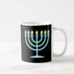 Mug Neon Menorah<br><div class="desc">Menorah bleu en style néon signe.</div>