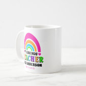 Mug Neon moderne arc-en-ciel professeur merci cadeau (Devant gauche)
