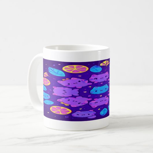 Mug : Neon Neko Citrus Mandala   (Devant gauche)