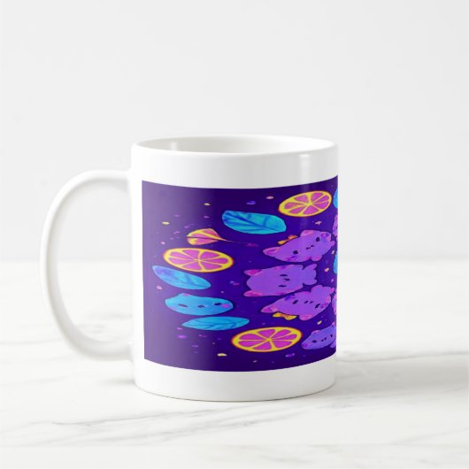 Mug : Neon Neko Citrus Mandala   (Gauche)