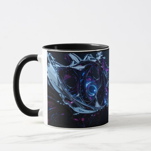 Mug Neon Nexus : Structure Techno-Organique Intertissé (Gauche)