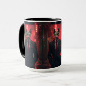 Mug Neon Noir Sphynx Cat in Mafia Style (Devant gauche)
