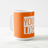 Mug Neon orange - ajoutez votre logo (Devant gauche)