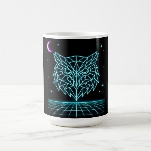 Mug Neon Owl Synthwave - Veilleur de Nuit Rétro (Centre)