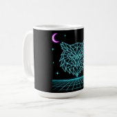 Mug Neon Owl Synthwave - Veilleur de Nuit Rétro (Devant gauche)