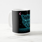 Mug Neon Panther - Synthwave Électrique Sombre (Devant gauche)