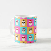 Mug Neon Père Noël avec lunettes de soleil Cool Motif  (Devant gauche)