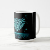 Mug Neon Phoenix Synthwave - Feu Rétro Ascendant (Devant droit)