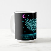 Mug Neon Phoenix Synthwave - Feu Rétro Ascendant (Devant gauche)