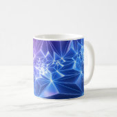 Mug Néon Polygonal : Bleu rose 3D. (Devant droit)