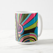 Mug Neon Pop Art Deco: Electric Geometric Radio Waves  (Devant droit)