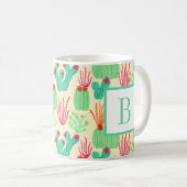Mug Neon Prickly Pear Ocotillo Cactus Desert Initial (Devant droit)