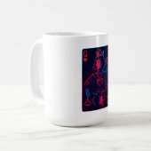 Mug Neon Queen of Hearts — Synthwave rétro-futuriste (Devant gauche)