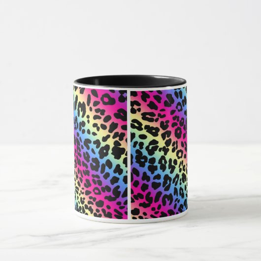 Mug Neon Rainbow Leopard Motif Imprimer (Centre)