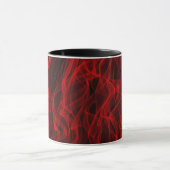 Mug Neon Red Curvy Line Abstrait Motif (Centre)