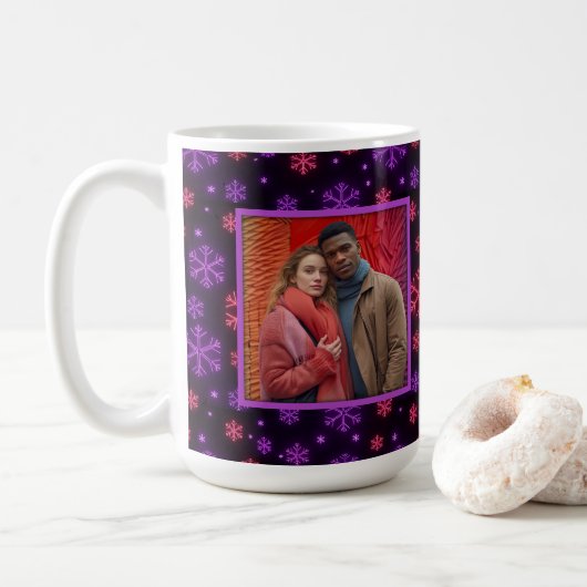 Mug Neon Snowflakes (Avec donut)