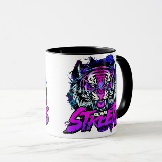 Mug Neon Tiger Urban Strewear Design (Devant droit)