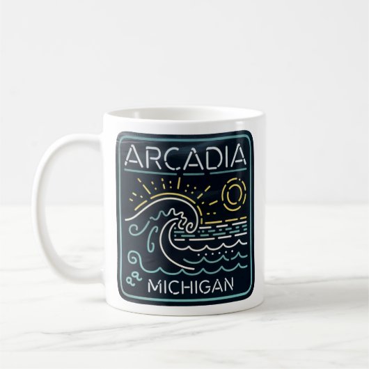 Mug Neon Wave Arcadia Michigan (Gauche)