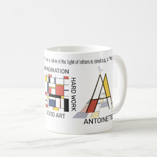 Mug Neoplasticisme Art Monogramme Stylish. Lettre A