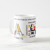 Mug Neoplasticisme Art Monogramme Stylish. Lettre A (Devant gauche)