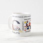 Mug Neoplasticisme Art Monogramme Stylish. Lettre C (Devant gauche)